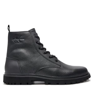 Kozaki Calvin Klein Eva Mid Laceup Boot Lth YM0YM00751 Czarny