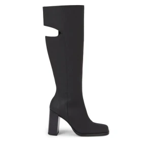Kozaki Calvin Klein Jeans Long Heel Zip Boot Cut Out Edgy YW0YW01253 Czarny