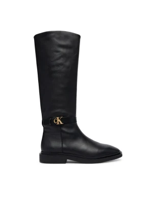 Kozaki Calvin Klein Square High Boot Lth Mg Hdw HW0HW03187 Czarny