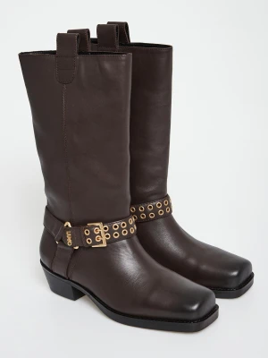 Kozaki damskie skórzane biker LIU JO