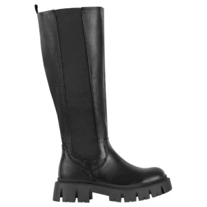 Wjs czarne kozaki z elastyczna guma na boku wjs 45022-51