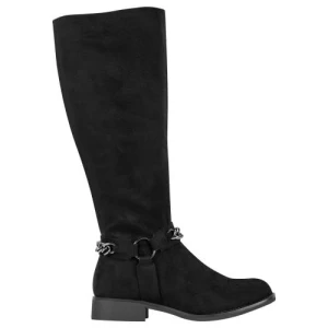 Wjs płaskie kozaki damskie w kolorze czarnym wjs 45031-21