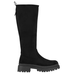 Wjs czarne kozaki damskie do kolan na masywnej podeszwie wjs 45019-61