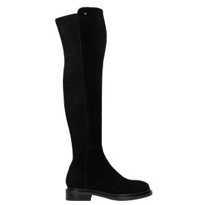 Czarne kozaki damskie z elastyczna cholewka 71120-61 Wojas