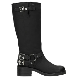 Czarne kozaki motocyklowe skórzane 71058-91 Wojas