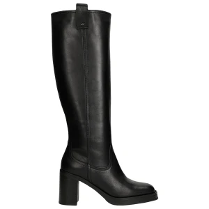 Czarne kozaki do kolan na stabilnym obcasie 71066-51 Wojas
