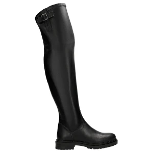 Czarne wysokie kozaki za kolano 71116-81 Wojas