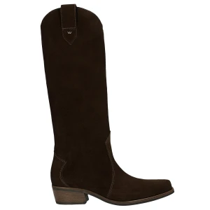Wysokie ciemnobrązowe kowbojki damskie 71154-62 Wojas