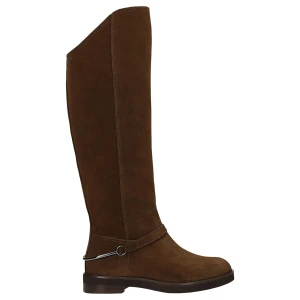 Brązowe czekoladowe kozaki z ozdobnym paskiem i metalowa sprzączka 71123-62 Wojas