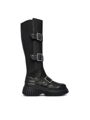 Kozaki KARL LAGERFELD Kreeper Wedge KL44490 Czarny