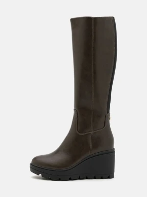 Kozaki na koturnie Anna Field By Zalando oliwkowy