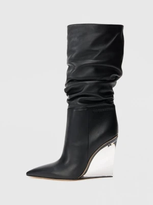 Kozaki na koturnie Dsquared2 czarny