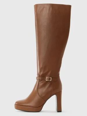 Kozaki na obcasie Anna Field By Zalando wielbłądzi