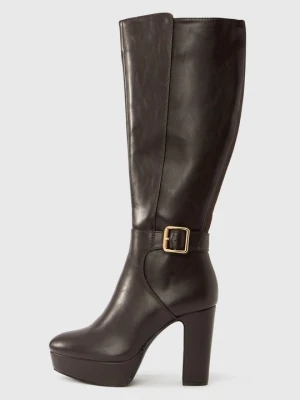 Kozaki na obcasie Anna Field Wide Fit By Zalando ciemnobrązowy