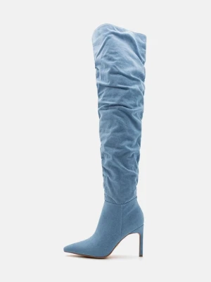 Kozaki na obcasie Simmi London niebieski denim