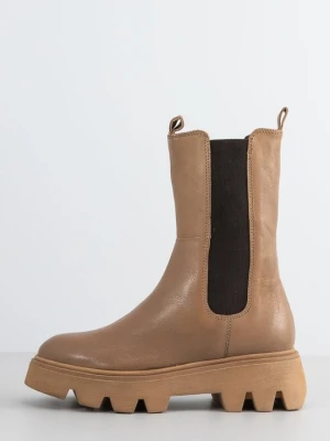 Kozaki na platformie Clarks brązowy