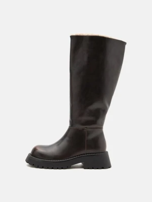 Kozaki na platformie Even&Odd By Zalando ciemnobrązowy