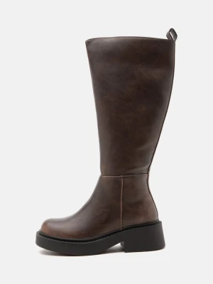 Kozaki na platformie Even&Odd Wide Fit By Zalando brązowy