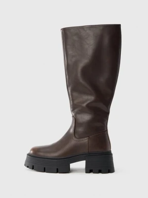 Kozaki na platformie Even&Odd Wide Fit By Zalando brązowy