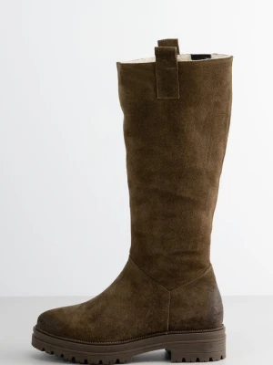 Kozaki na platformie Lazamani khaki