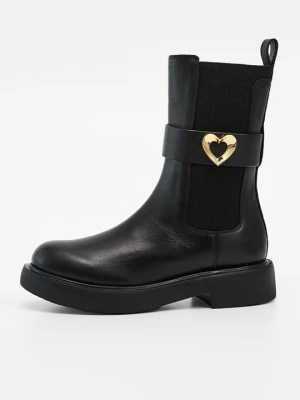 Kozaki na platformie LOVE MOSCHINO antracytowy melanż