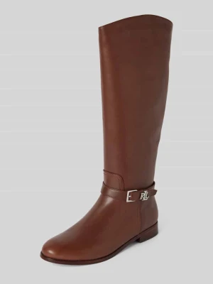 Kozaki skórzane z aplikacją z logo model ‘BROOKE’ Lauren Ralph Lauren