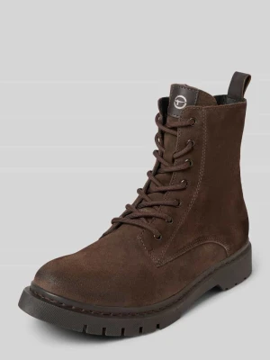 Kozaki sznurowane z naturalnej skóry welurowej tamaris