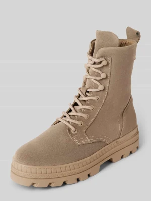 Kozaki sznurowane z wysokiej jakości welurowej skóry bydlęcej z wewnętrznymi zamkami Marc O'Polo