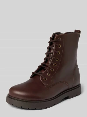 Kozaki sznurowane ze skóra bydlęca nappa z profilowana podeszwa Birkenstock Ciemnobrązowy