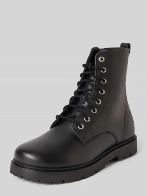 Kozaki sznurowane ze skóra bydlęca nappa z profilowana podeszwa Birkenstock Czarny