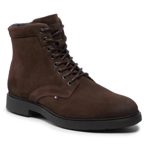 Kozaki Tommy Hilfiger Elevated Rounded Suede Lace Boot FM0FM04185 Brązowy