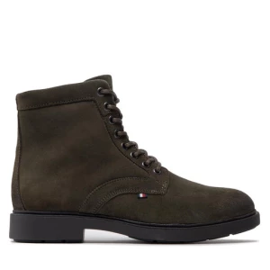 Kozaki Tommy Hilfiger Elevated Rounded Suede Lace Boot FM0FM04185 Olive MR9