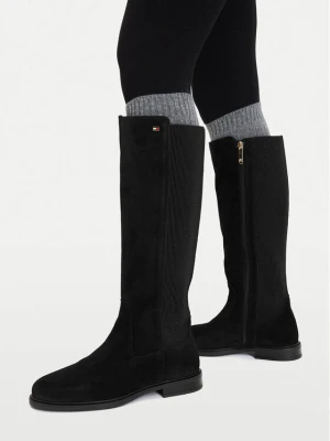 Kozaki Tommy Hilfiger Enamel Flag Suede High Chelsea FW0FW09574 Czarny
