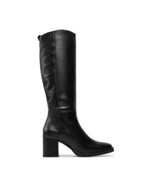 Kozaki Tommy Hilfiger Long Boot Mid Wrapped Lthr Heel FW0FW08099 Czarny