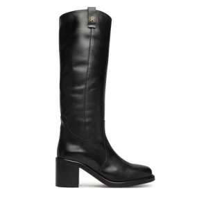 Kozaki Tommy Hilfiger Riding Lthr Long Boot Block Heel FW0FW08777 Czarny