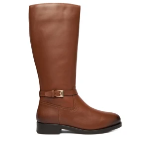 Kozaki Tommy Hilfiger Th Buckle Riding Lthr Long Boot FW0FW08873 Brązowy