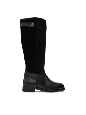 Kozaki Tommy Hilfiger Th Stud Leather Mix Long Boot FW0FW08341 Czarny