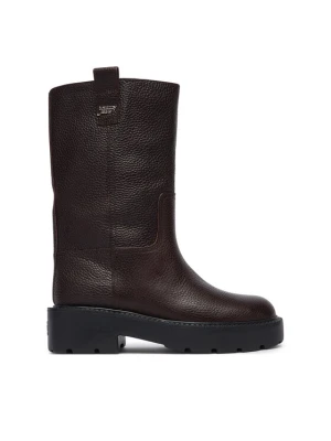 Kozaki Tommy Jeans Tjw Tubular Mid Boots EN0EN03111 Brązowy ciemny
