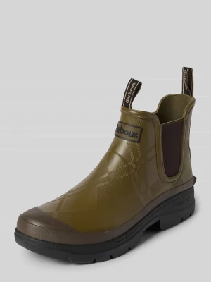 Kozaki z detal z logo model 'BREACON CHELSEA WELLY' Barbour Oliwkowy