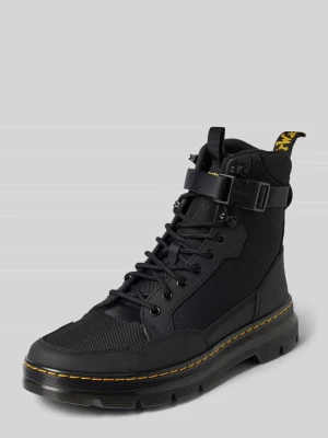 Kozaki z mieszanki skóry z regulowaną sprzączką Dr. Martens Czarny
