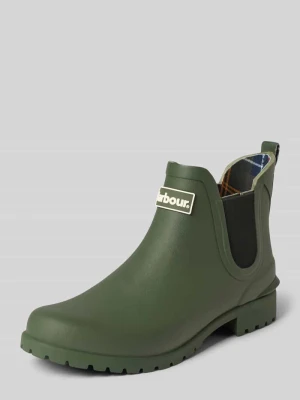 Kozaki z naszywką z logo model 'Wilton Chelsea Welly' Barbour Oliwkowy