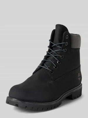 Kozaki z naturalnej skóry z detalem z logo Timberland Czarny
