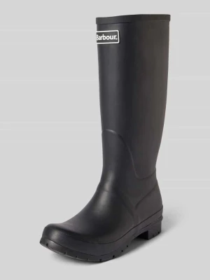 Kozaki z wytłaczanym logo model 'Abbey Tall Welly' Barbour Czarny