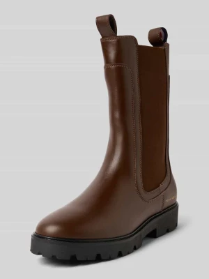 Kozaki ze skóry bydlęcej Tommy Hilfiger Ciemnobrązowy