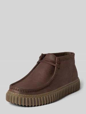 Kozaki ze skóry model 'Torhill' Clarks Ciemnobrązowy