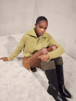 Kozaki ze skóry z wywinięciem czarny - Dziewczyna - - MANGO TEEN