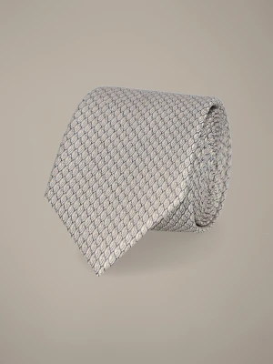 Krawat Beżowy Wzór Geometryczny Lancerto