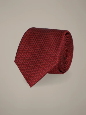 Krawat Bordowy Wzór Geometryczny Lancerto