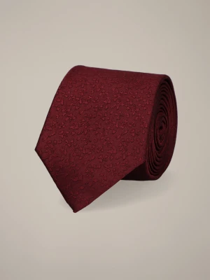 Krawat Bordowy Wzór w Kwiaty Lancerto