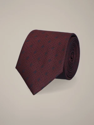 Krawat Bordowy Wzór w Kwiaty Lancerto